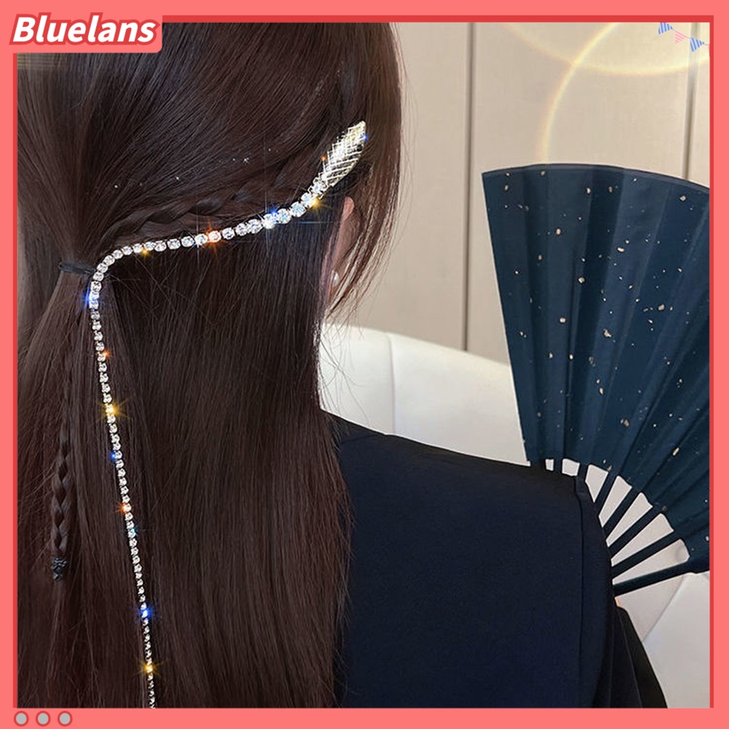 [BLS] Kepang Kepala Rantai Bentuk Ular Rumbai Panjang Berlian Imitasi Punk Bersinar Hiasan Rambut Dekorasi Rambut Daily Styling Tool