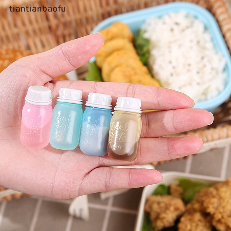 [tiantianbaofu] 4pcs Kotak Bumbu Saus Mini Barbekyu Dapur Botol Transparan Dengan Tutup Toples Butik