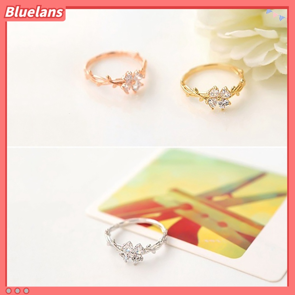 [BLS] Cincin Berlian Imitasi Hias Kreatif Alloy Indah Twining Finger Band Untuk Wanita