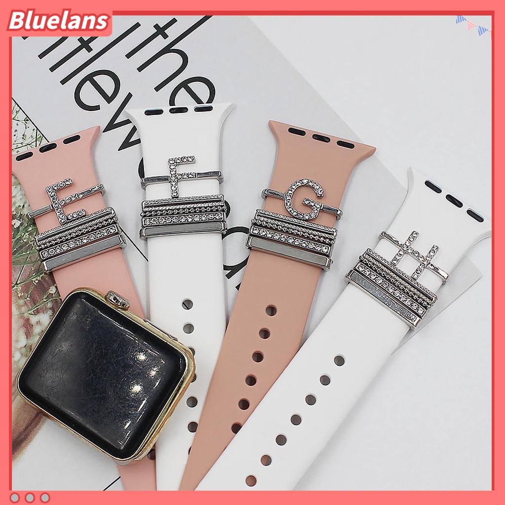 [BLS] 5pcs/set Watch Band Loop Multi--styles Polished Charm Alloy Berlian Imitasi Fashion Surat Jam Tangan Tali Pengikat Cincin Aksesoris Jam Tangan