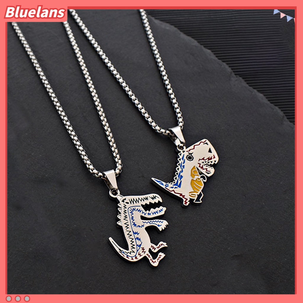 [BLS] Sweater Kalung Geometris Hewan Liontin Electroplating Anti-Karat Leher Ornamen Tahan Luntur Punk Lucu Dinosaurus Rantai Kalung Perhiasan Aksesori