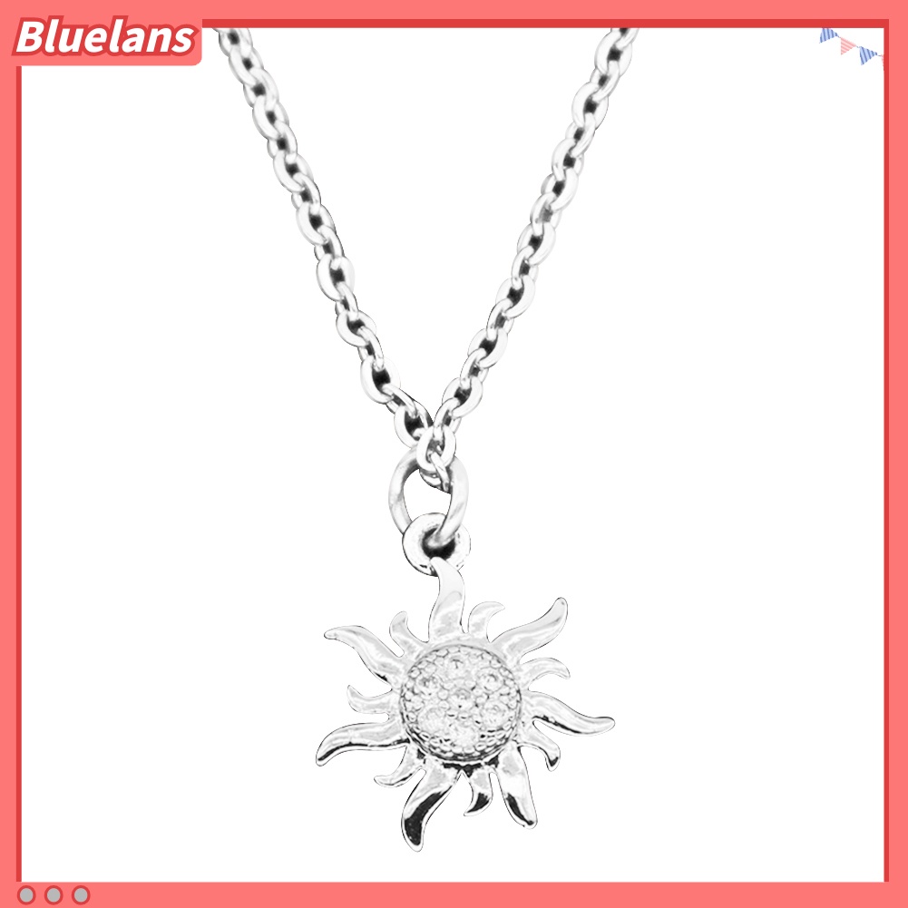 [BLS] Fashion Perhiasan Wanita Berlian Imitasi Mengkilap Matahari Liontin Kalung Hadiah Natal