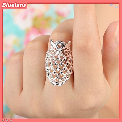 [BLS] Fashion Wanita Burung Hantu Berongga Jari Cincin Cukup Lucu Aksesoris Fashion Hadiah