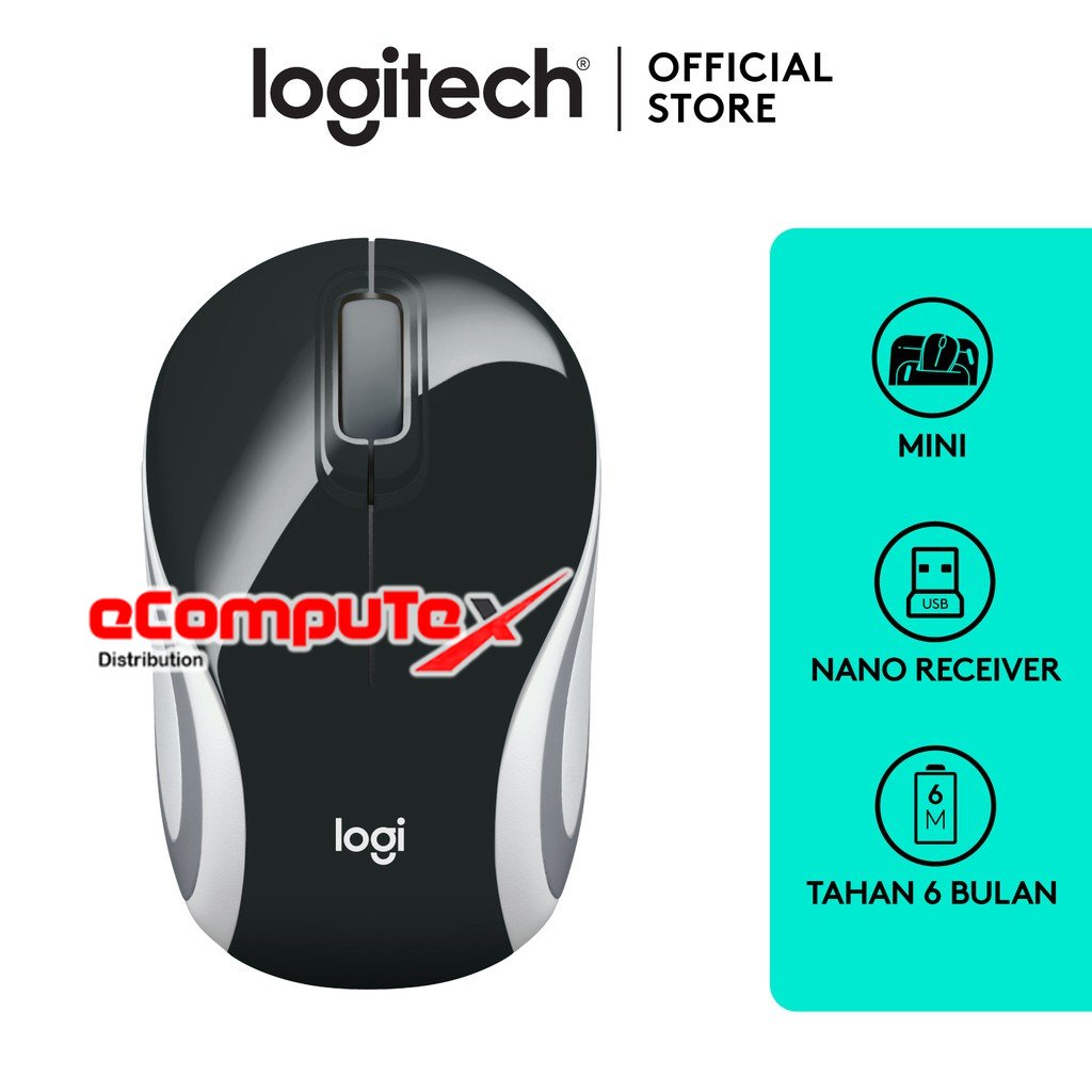 LOGITECH M187 MOUSE WIRELESS MINI PORTABLE – ORIGINAL RESMI