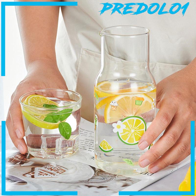 [Predolo1] Bedside Carafe water Carafe Gelas Set Untuk Jus Minum Kulkas Kantor