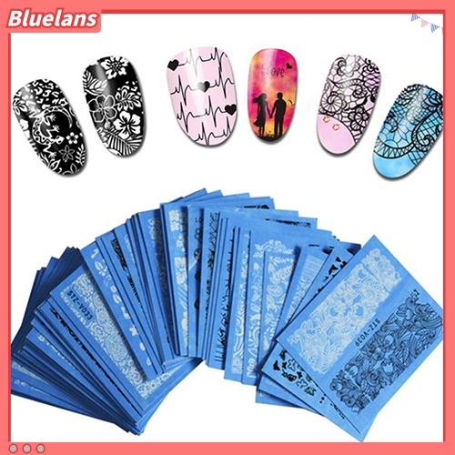 [BLM] 48lembar Gaya Acak Transfer Air Nail Art Decals Stiker DIY Manicure Kit