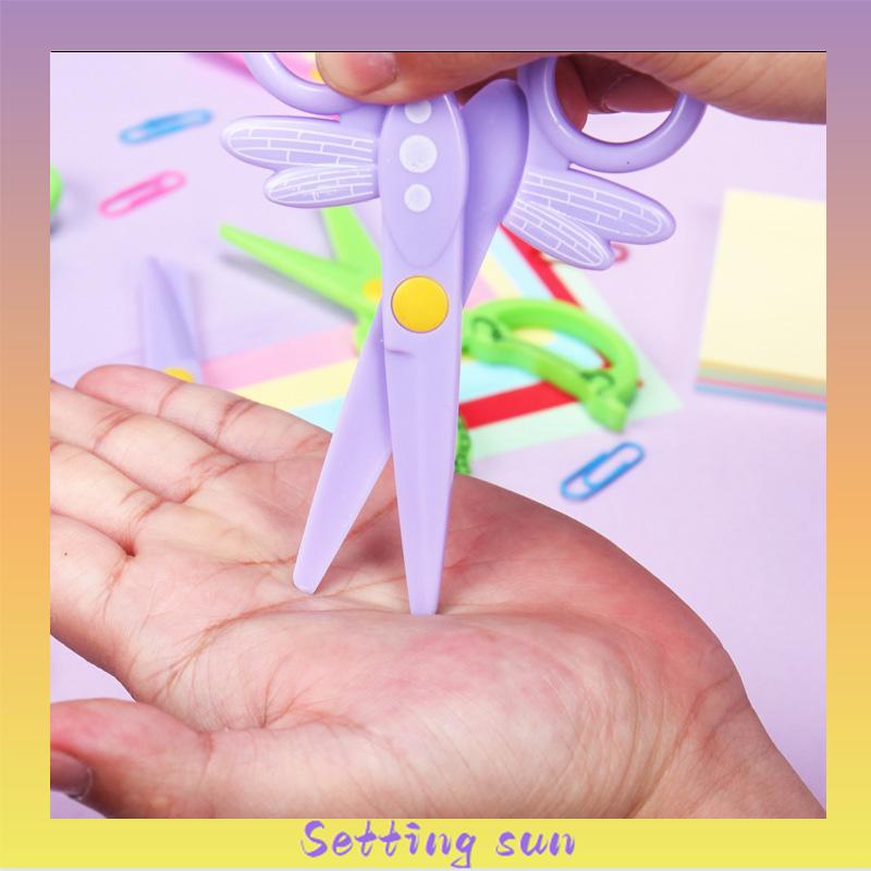 Anak Plastik Gunting Mahasiswa Hewan Berbentuk DIY Kartun Gunting Gunting Tangan Anti Jepit TN