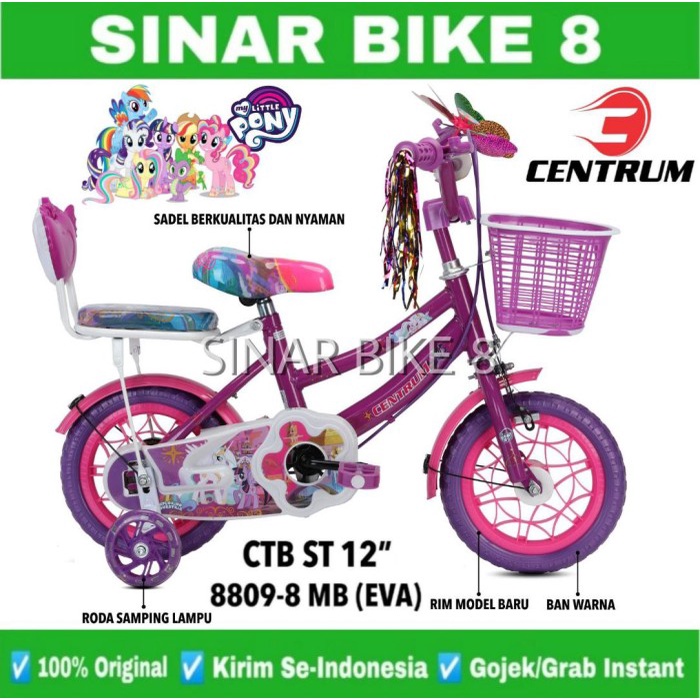 Sepeda Mini Anak Perempuan Ukuran 12 inch Ban Eva CENTRUM ST 8809-8 MB