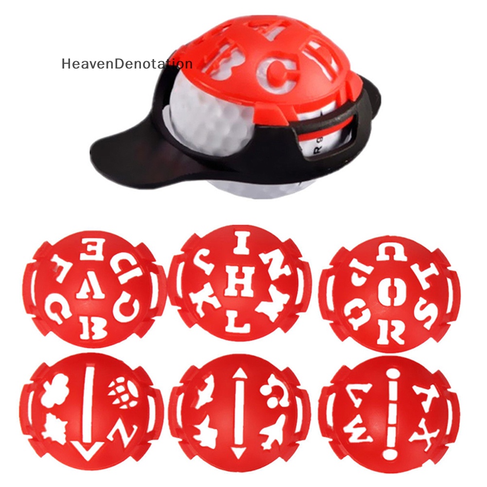 [HeavenDenotation] 6in1 Penanda Penanda Penanda Garis Bola Golf Menggambar Tanda Penyelarasan Alat Tanda HDV