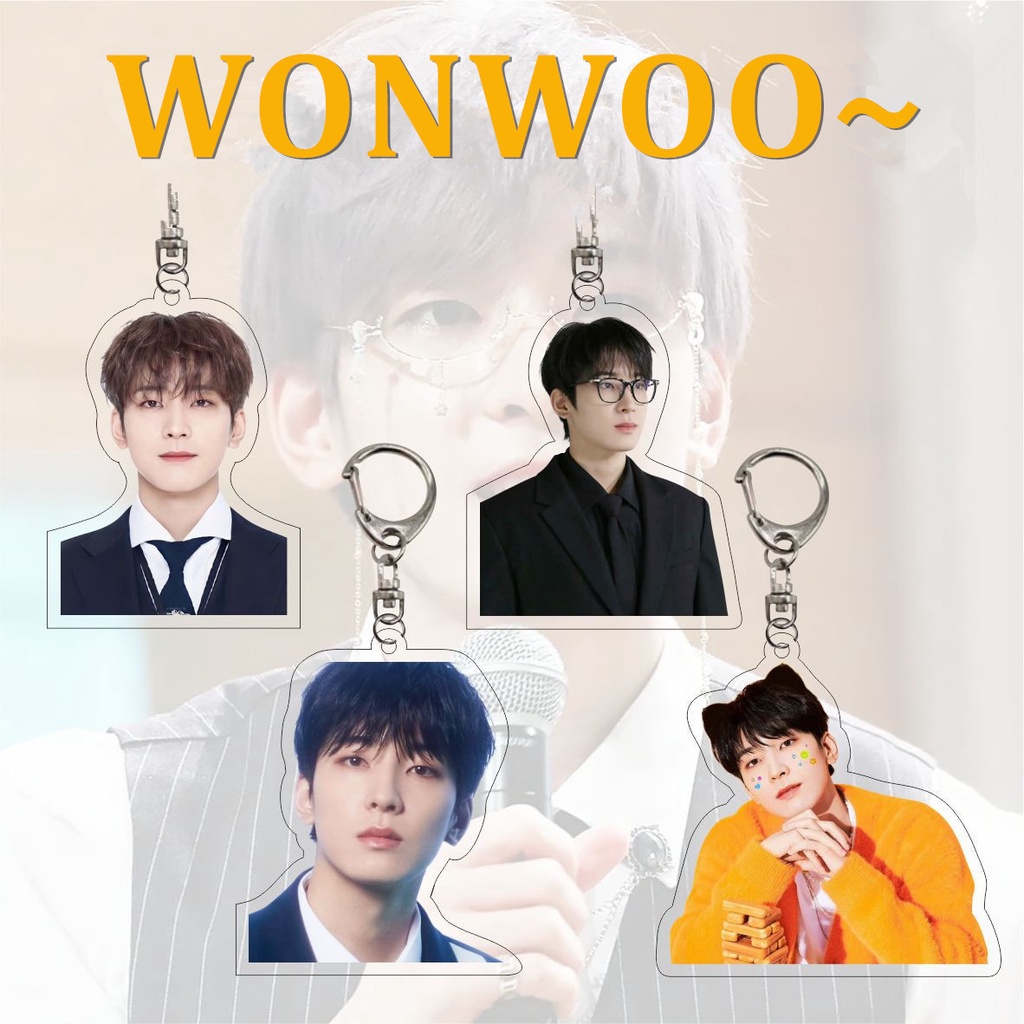 1pc SEVENTEEN Gantungan Kunci Akrilik JUN HOSHI WONWOO WOOZI Key Ring Gantung Atas