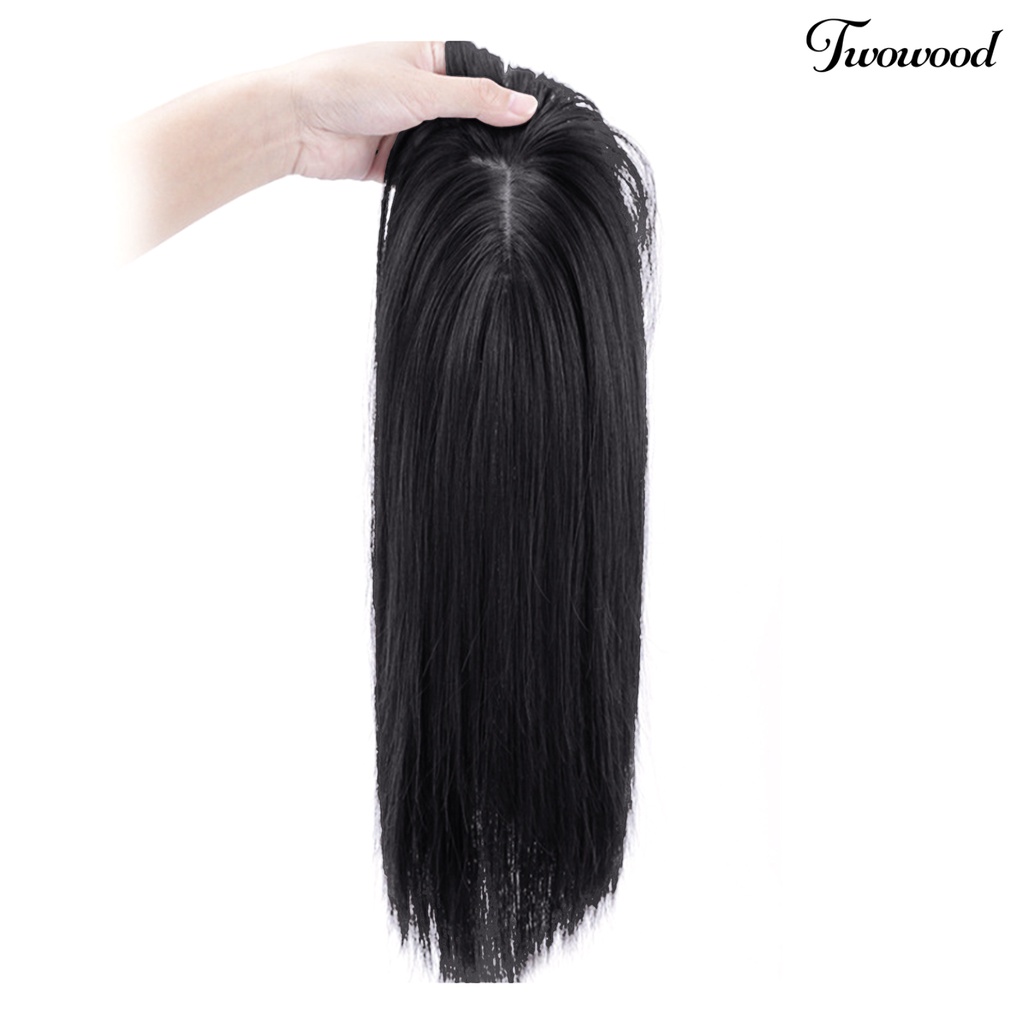 Twowood 25/35cm Wanita Wig Berbulu Breathable Natural Look Sintetis Wig Pendek Lurus Dengan Poni Alat Kosmetik Untuk Lady