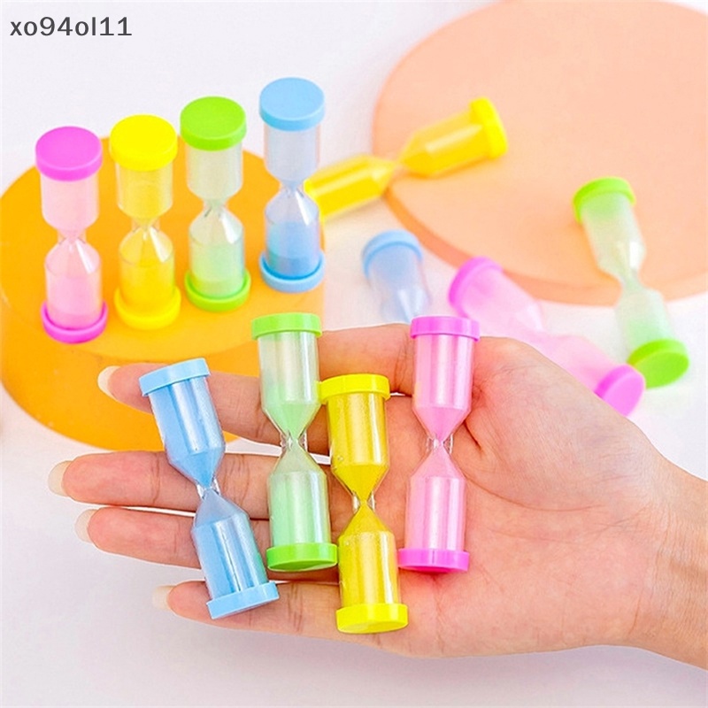 Xo 3Pcs Mini Colorful Jam Pasir Pasir Pasir Jam Timer Mainan Anak Sikat Gigi Shower Timer Dekorasi Rumah OL