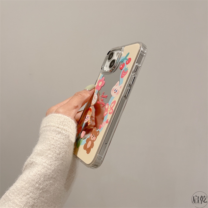 Cocok Untuk Iphone14 Pro Max iPhone Phone Case Permukaan Cermin Kamera Perlindungan Shockproof Kuat Kompatibel Dengan Iphone13 13pro 13prm iPhone 11 7Plus 8Plus Xr XS 12 Pro Max Phone Case