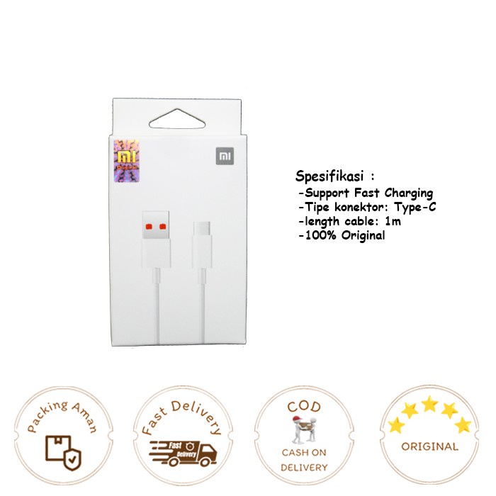 Kabel Data XIAOMI NOTE 9/NOTE 10 Original 100% Type-C Fast Charging