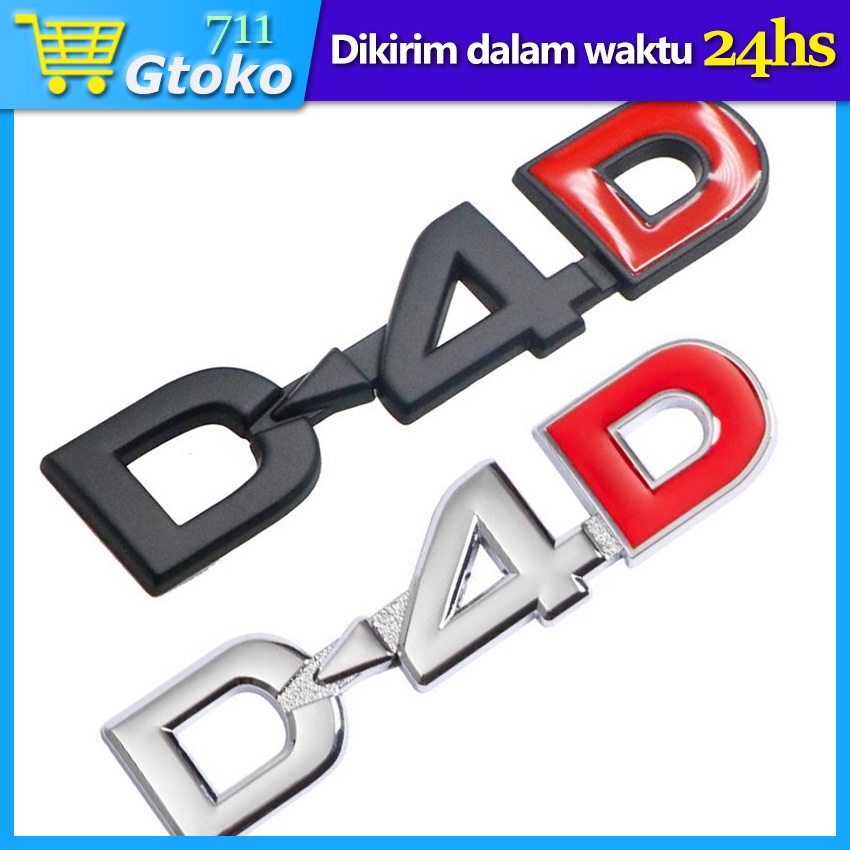 Emblem Logo D4D Mobil 3D Metal Stiker Toyota Fortuner Innova Hilux