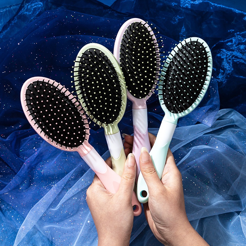 Sisir rambut jenis round cushion brush empat variasi warna barang import dengan harga grosir