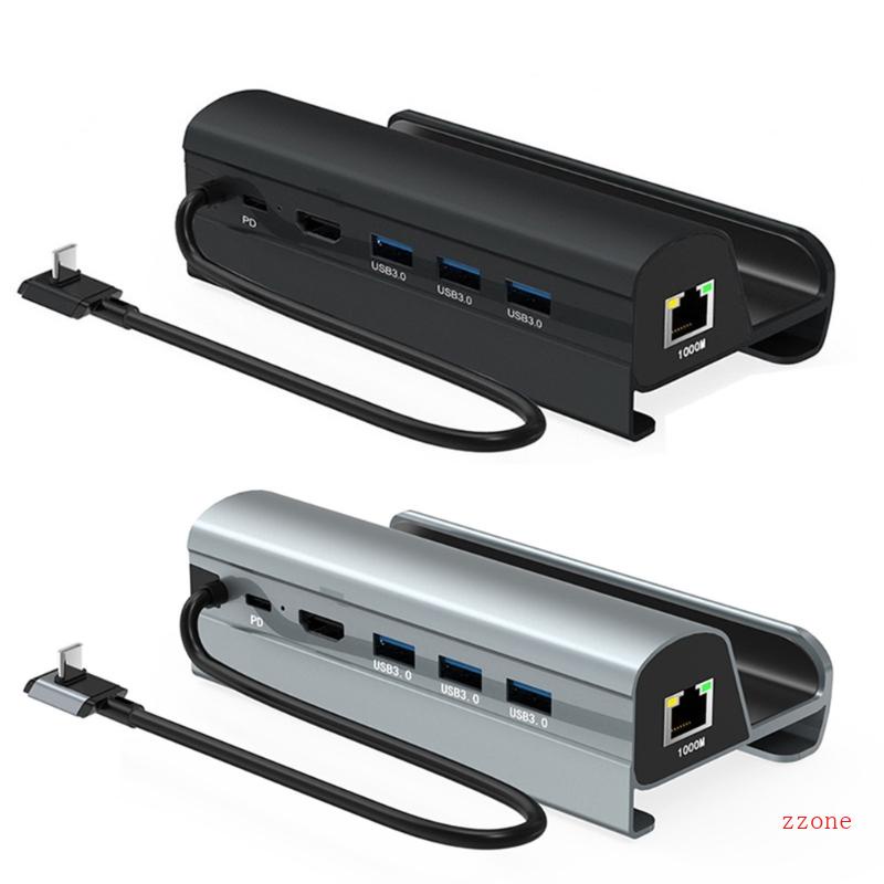 Zzz Type-C Adapter Docking Station HDMI2 0-kompatibel 1000M Lan PD60W Untuk Steam Deck