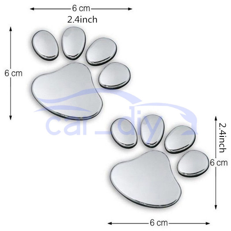 2pcs/lot Stiker Mobil Jendela Bumper Tubuh Desain Keren Paw 3D Hewan Anjing Kucing Jejak Kaki Stiker PVC Styling Emblem Auto Kreatif Aksesoris Eksterior