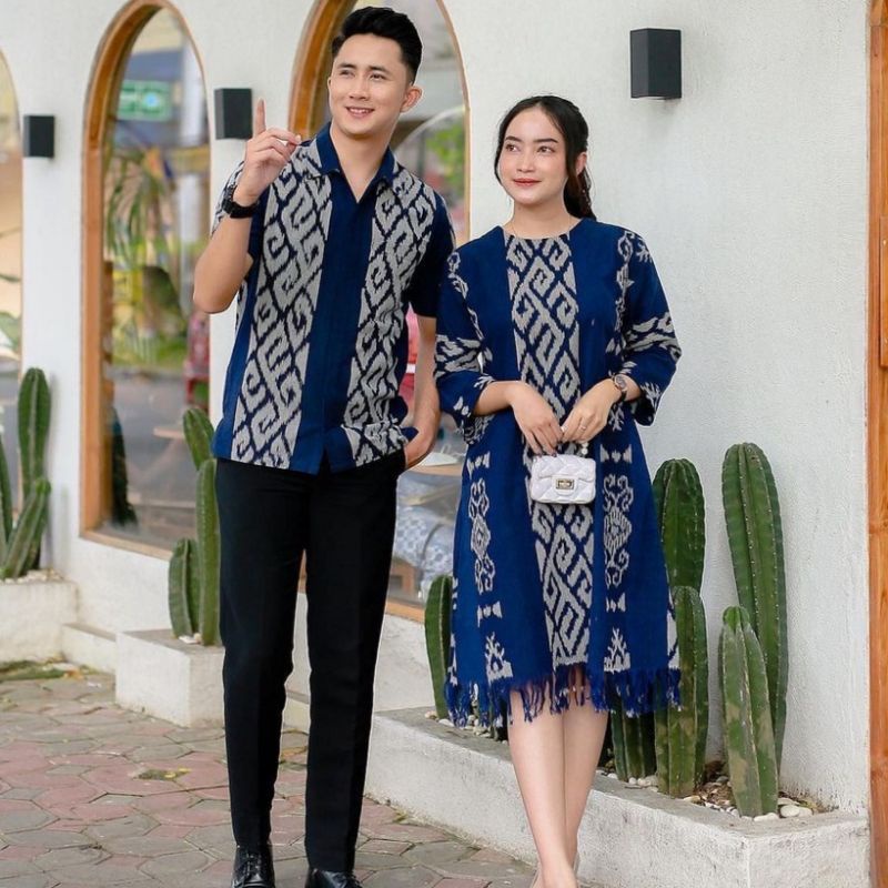TUNIK COUPLE TENUN PASANGAN BAJU PREWEDDING KONDANGAN KEKINIAN DRESS gereja