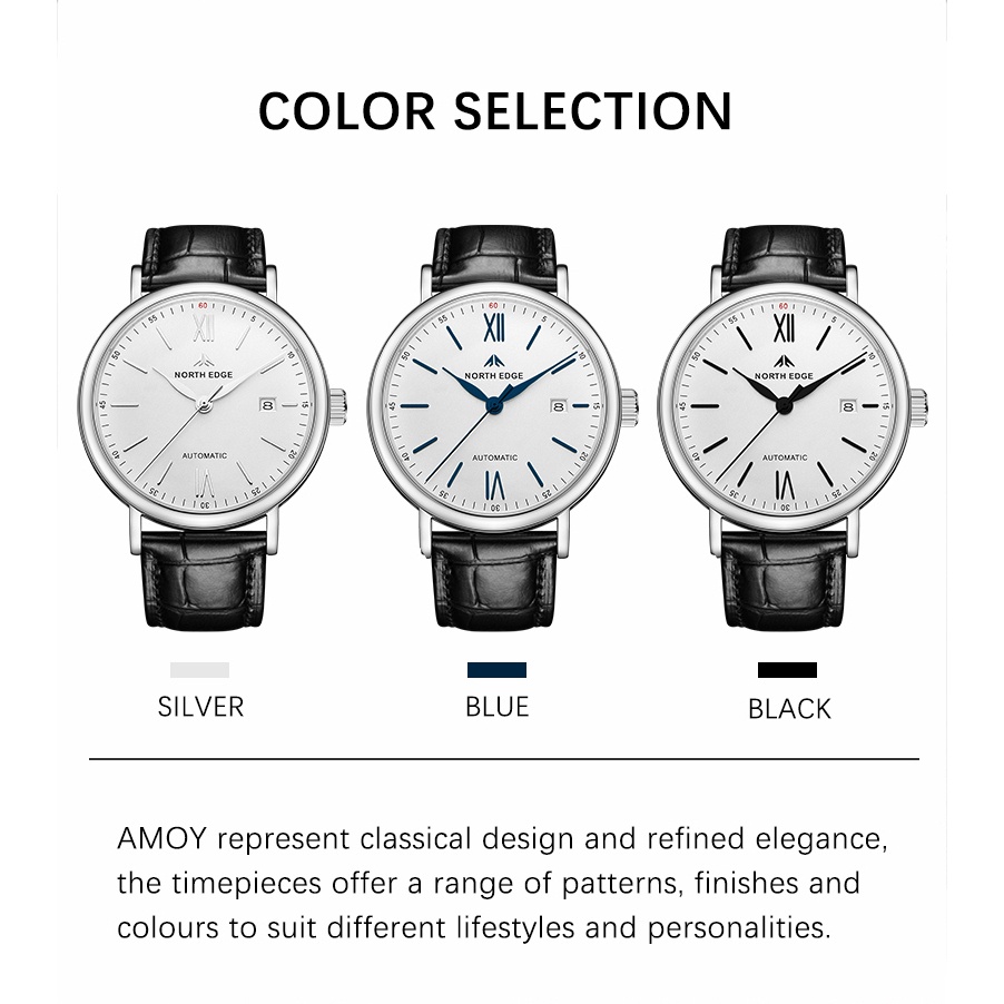 NORTH EDGE AMOY Mechanical Automatic Watch Saphire Glass Waterproof