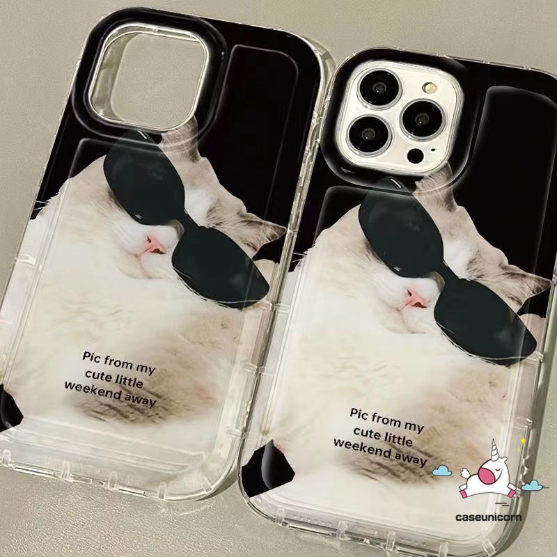 Cute Wear Sunglasse Animal Case Untuk Redmi 12C A1 10 A2 10A 9 9T 9A 9C NFC Redmi Note9 11s 10s 8 10 11 10 Pro Max POCO F4 Kisi Tidak Teratur Cool Cat Dog Couple Airbag Soft Case