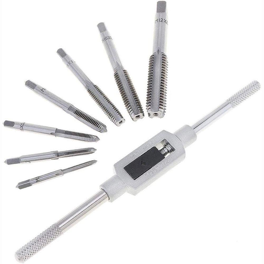 Populer Hand Tapping Tools Tap Wrench Kunci Pas Bor Set Drat Colokan Taps Hand Tools Thread Tap Twist Bit