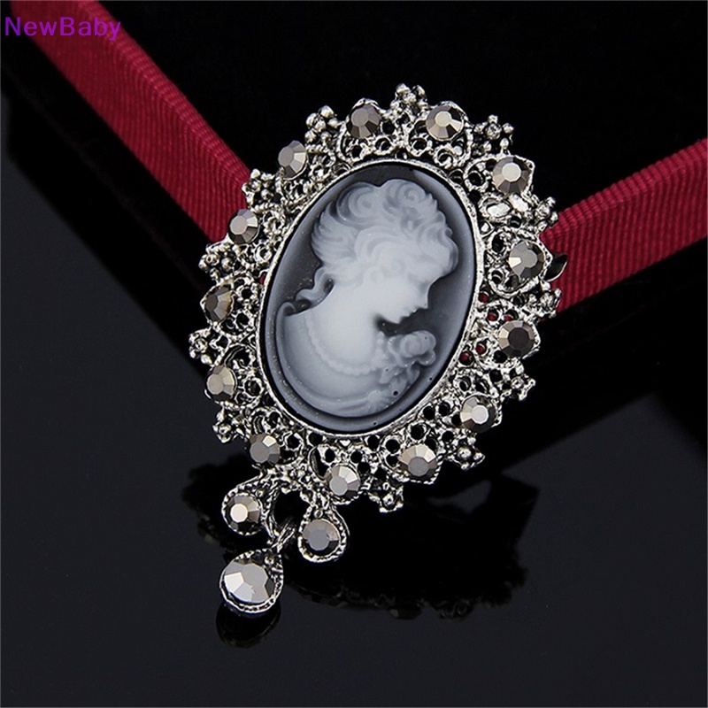 Newbaby Hot Vintage Cameo Victorian Style crystal Pesta Pernikahan Wanita Liontin Bros Pin ID