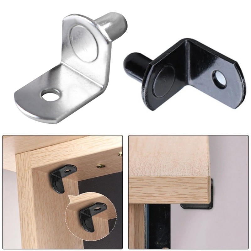 Bracket Rak Kecil Praktis Penyangga Kancing Pasak Sederhana Halus Pin 5mm Shelves Seperator Lemari Tetap Tempel Dinding Furniture Holder Aksesoris Perangkat Keras