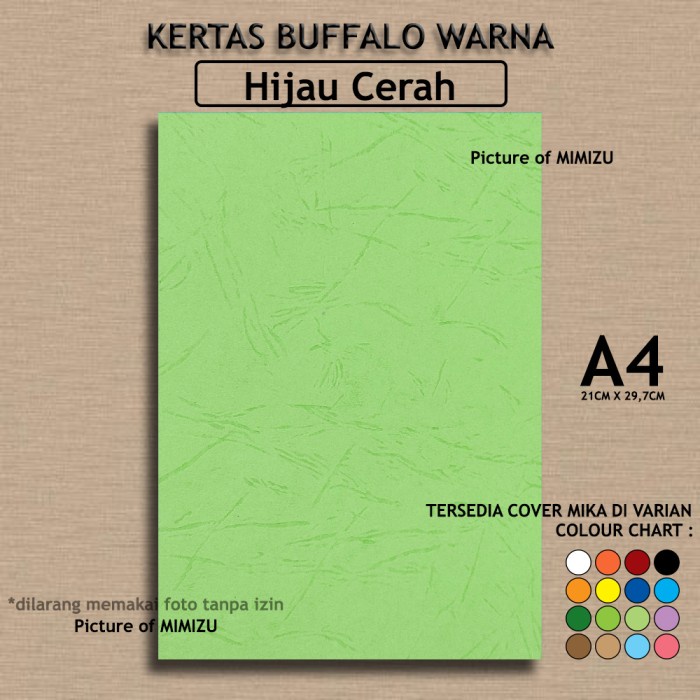 

Kertas Buffalo A4 Hijau Muda Motif Embos Cover JILID SAMPUL