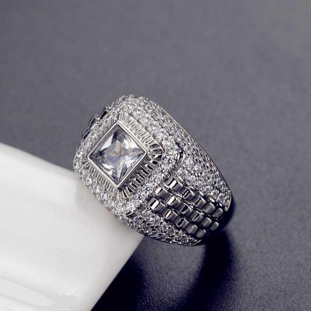 Mxbeauty Pria Cincin Emas Kepribadian Trendi Hadiah Ulang Tahun Cincin Jari Beberapa Ukuran Paduan Vintage Gaya Korea Ring