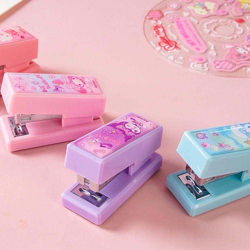 Mxbeauty Stapler Dengan 400pcs Staples Mini Lucu Tahan Lama Alat Tulis Mengikat Kertas Paper Fixing Binding Tools Untuk Kantor