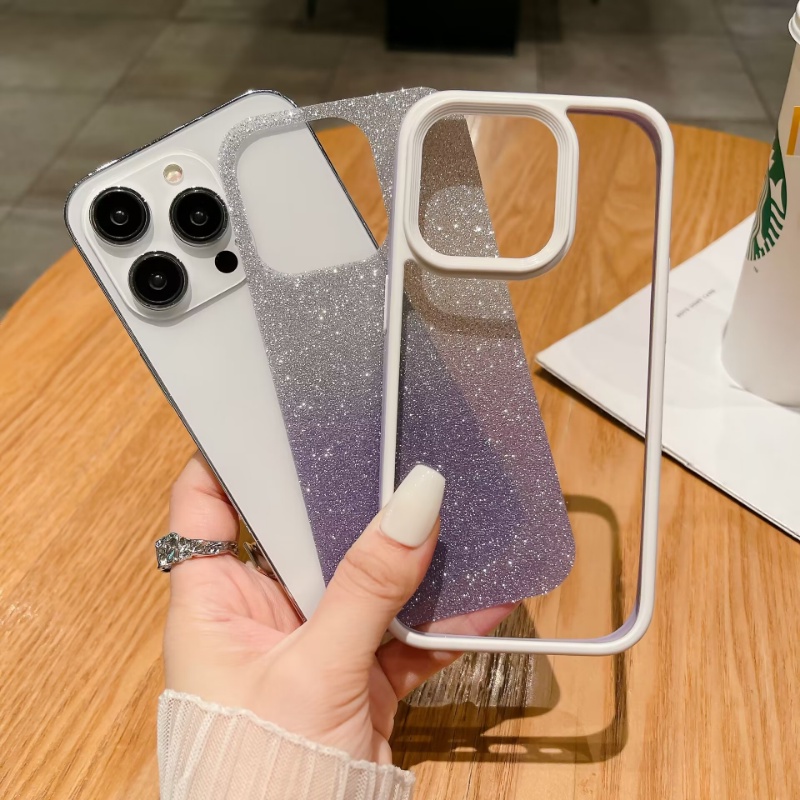 IPHONE Casing glitter Gradasi Mewah Kompatibel Untuk Iphone14 13 12 11 Pro MAX IX XR XS Max7 8 Plus Case Shockproof Bumper Armor Akrilik Hard Cover
