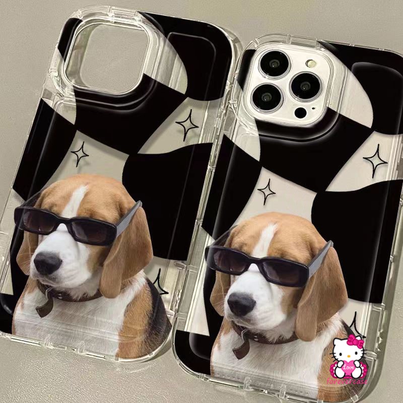 Cute Wear Sunglasse Animal Case Untuk Redmi 12C A1 A2 10A 9 9T 9A 9C Nfc10 Redmi Note 11 10 10s 8 10 Pro Max 9 11s POCO F4 Kisi Tidak Teratur Cool Cat Dog Couple Airbag Soft Case