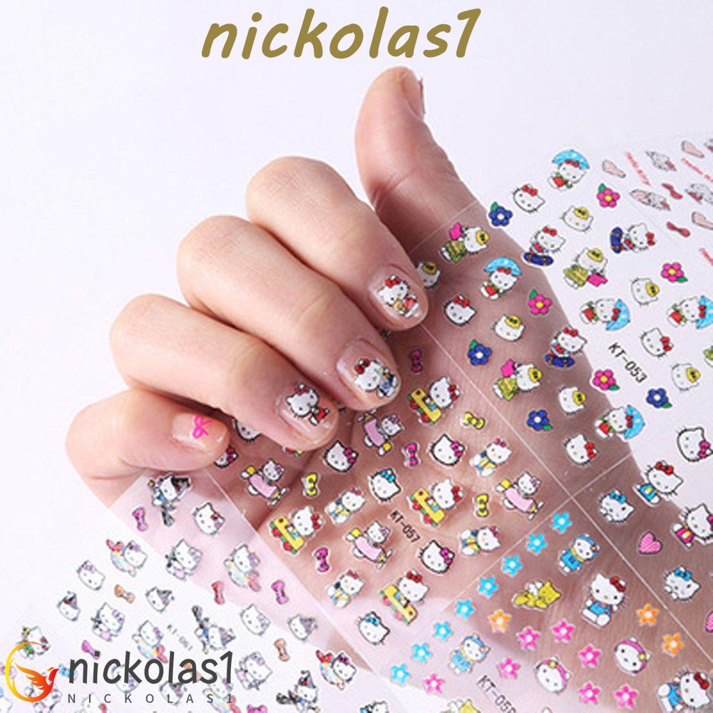 Nickolas1 Stiker Kuku Anak 30Pcs /set Lucu Perekat Diri Manikur Aksesoris Kartun Nail Art Dekorasi