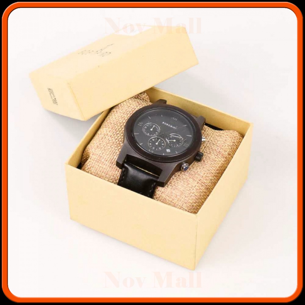 Jam Tangan Kayu Leather Strap - WP28