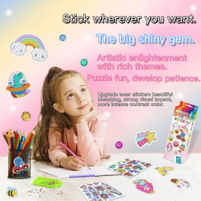 Mainan edukasi anak Sparkle Gem Stickey DIY diamond painting