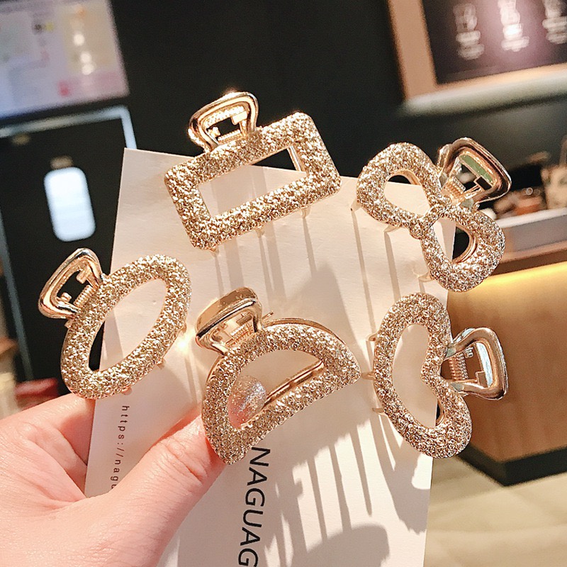 F67 INS Korean Diamond Dazzling Acrylic Hair Claw Clip girl Women Fashion  Hairpin Import