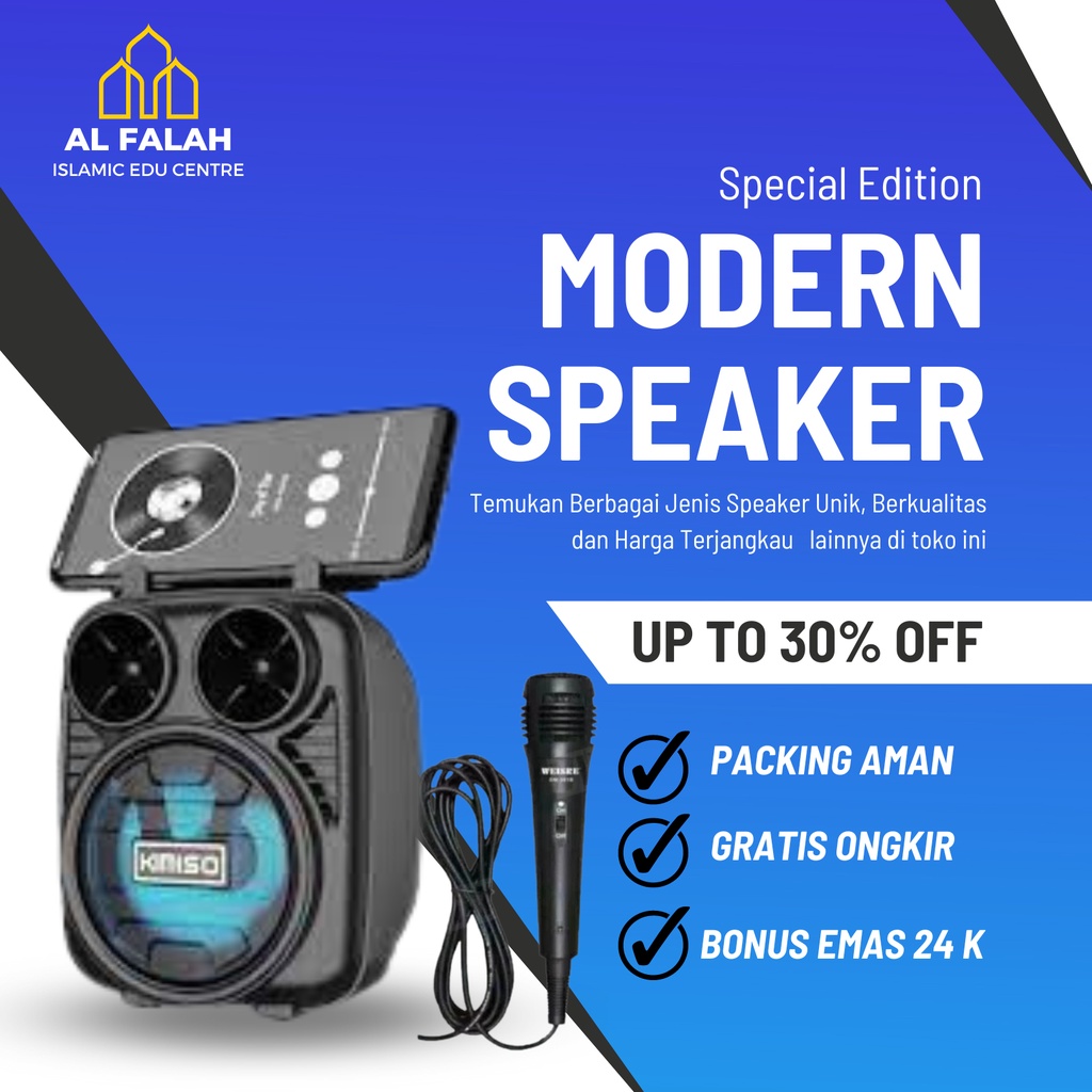 Speaker Portable Bluetooth LED 3 Inches Mobile Phone With Mic