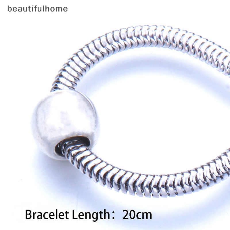 {beautifulhome} Gelang Charm Liontin Manik-Manik Lapis Perak Untuk Wanita Perhiasan Gelang Manik-Manik.