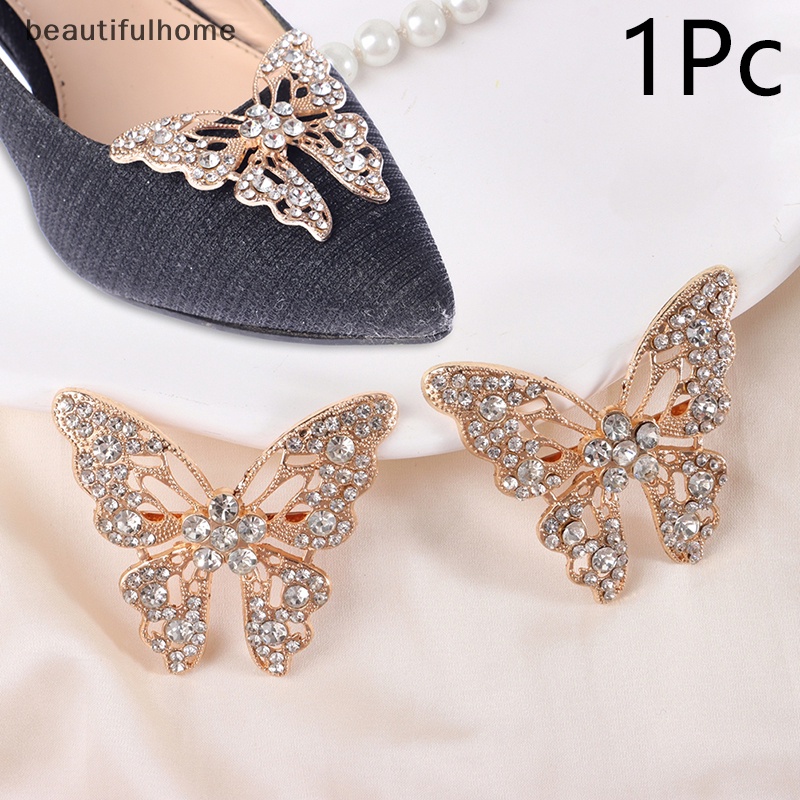 {beautifulhome} 1pc Women Shoes Clip DIY Rhinestones Pesona Sepatu Perhiasan Ikatan Simpul Sandal Gesper Dekorasi Tumit Tinggi Shoe Flower Shoes Accessories.