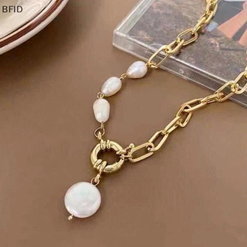 [BFID] Kalung Rantai Leher Gaya Baroque Untuk Wanita Mutiara Simple Hip Hop Metal Choker Punk Clavicle Chain Jewelry [ID]