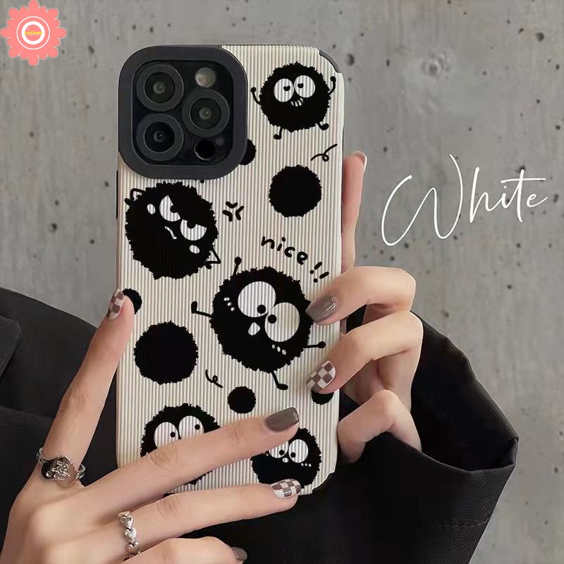 IPHONE Lovely Monster University Shockproof Case Kompatibel Untuk Iphone11 13 14 12 Pro MAX XR 7 8 Plus X XS MAX 7Plus Tekstur Kulit Gaya Korea Cute Little Monster Cover