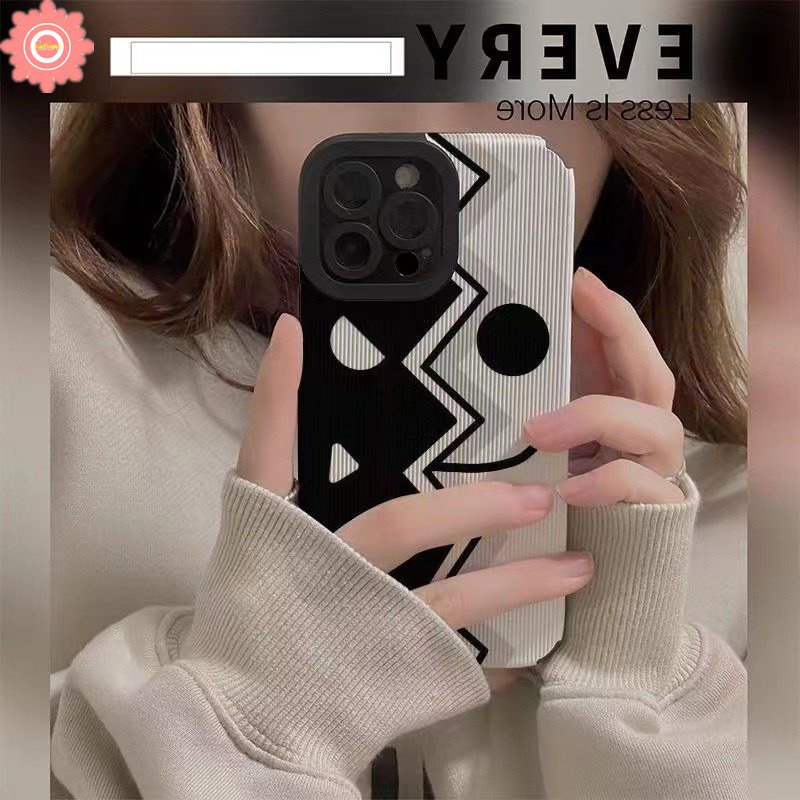 IPHONE Casing Ponsel Tahan Guncangan Ekspresi Lucu Kartun Yang Indah Kompatibel Untuk Iphone11 14 12 13 Pro Max 7Plus XR X XS Max 11 Pro Max8 7 Plus Mewah Tekstur Kulit Silikon Lembut Tpu Cover