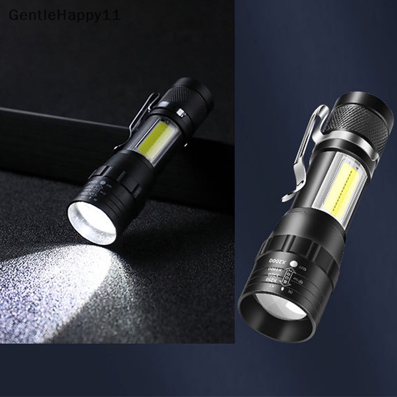 Gentlehappy Mini Torch LED Rechargeable Senter Portable USB Charging Flashlight Camping Tinggi Tahan Air Jarak Jauh Lentera id