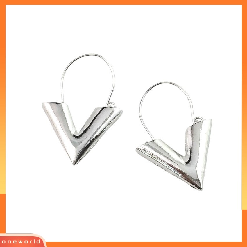 [ONR] Anting Logam Sederhana Huruf V Bentuk Anting Anting earpins Anting fashion Anting Kecil V earrings