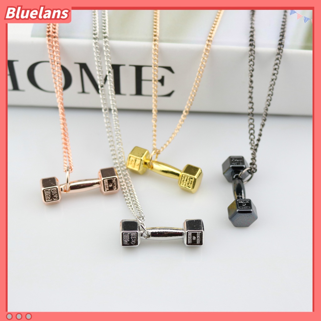 [BLS] Fitness Dumbbell Necklace Pria Kalung Kepribadian Wanita Barbel Aksesoris