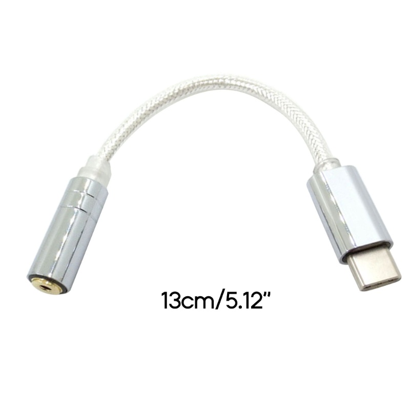 Cre Kabel Adaptor Tipe-C Ke3 5mm 25mm 4 4mm Female Kompatibilitas Mantap Kabel Headphone USB C Fleksibel Replaceme