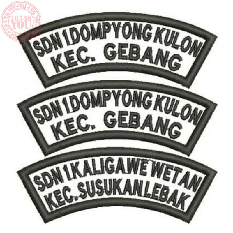 Bordir BORDIR SEKOLAH, NAMA SEKOLAH BORDIR, BADGE SEKOLAH, BET SEKOLAH, LOKASI SEKOLAH BORDIR Terbar