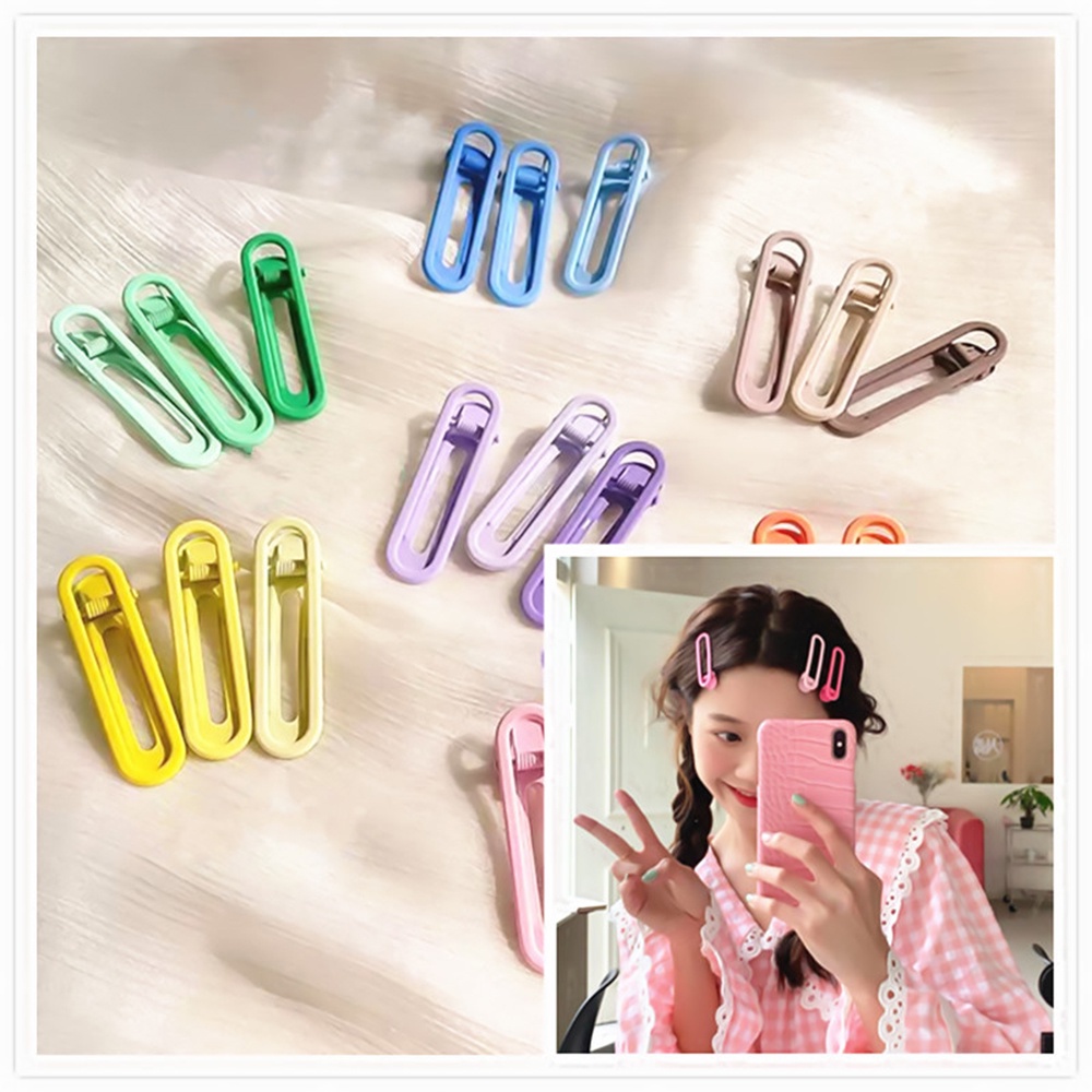 6pcs Warna Permen Duckbill Klip Poni Samping Jepit Rambut Gadis Manis Jepit Hair Claw Clips Hiasan Kepala