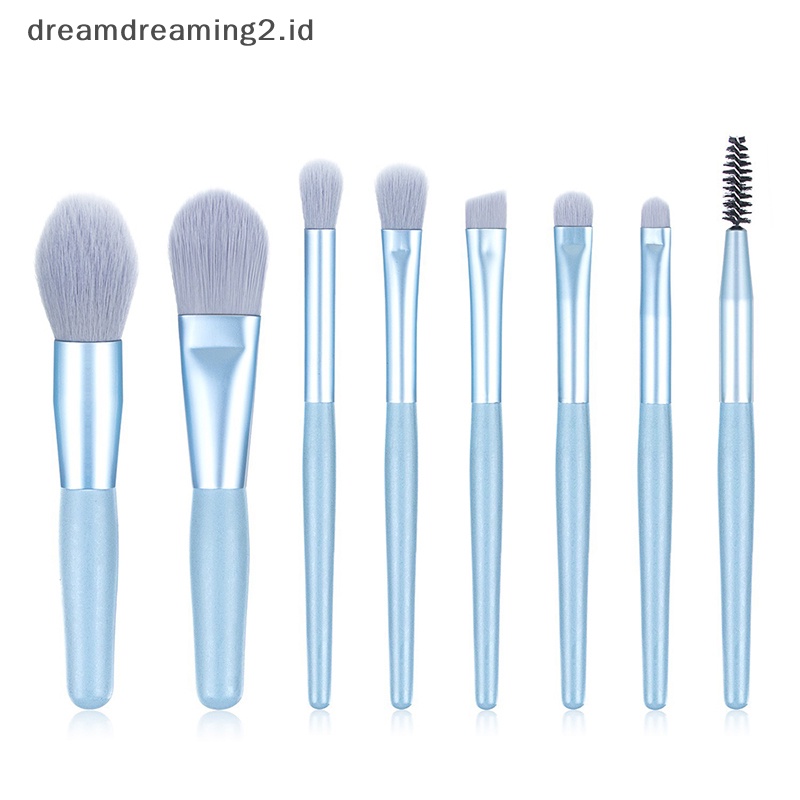 (drea) 8pcs mini Morandi Color Makeup Brushes Bulu Lembut Portable Alat Kecantikan //